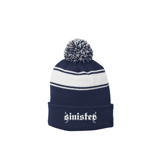Sinister Headgear - Striped Pom Beanie
