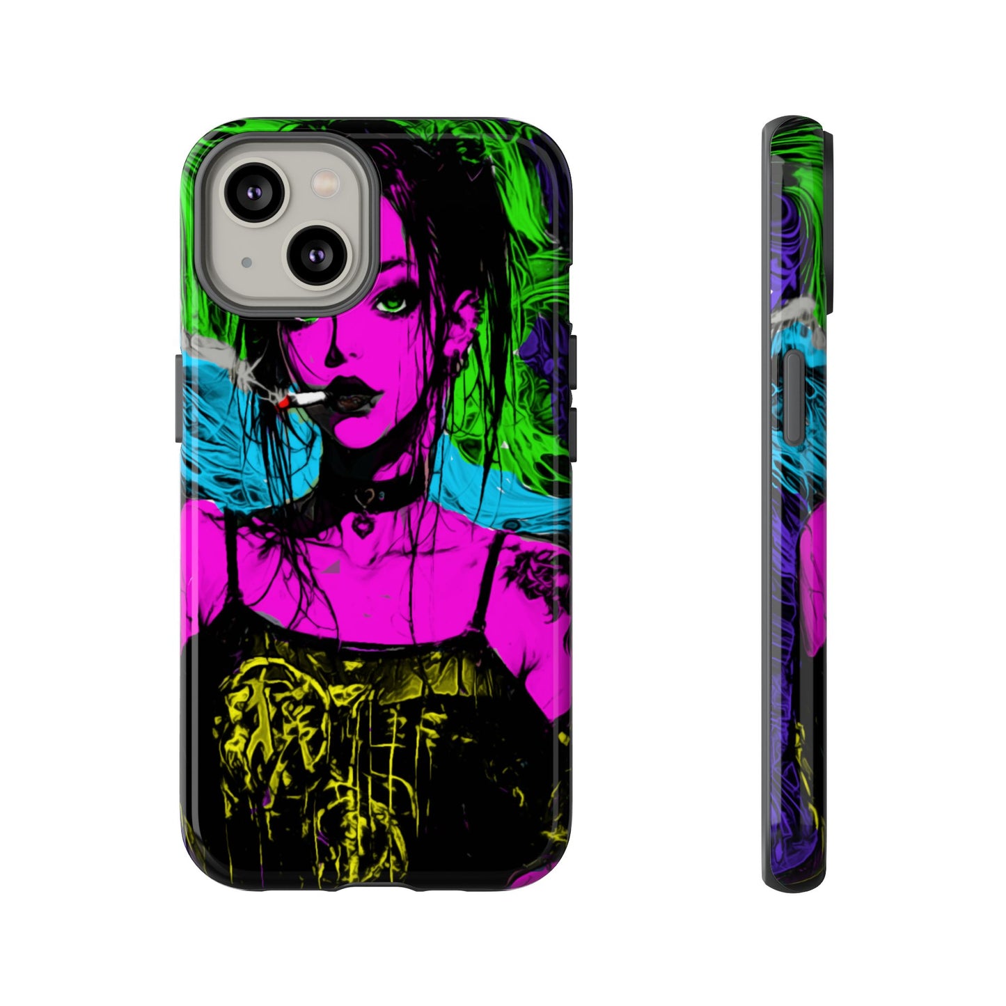 Smoking Girl Tough Phone Case