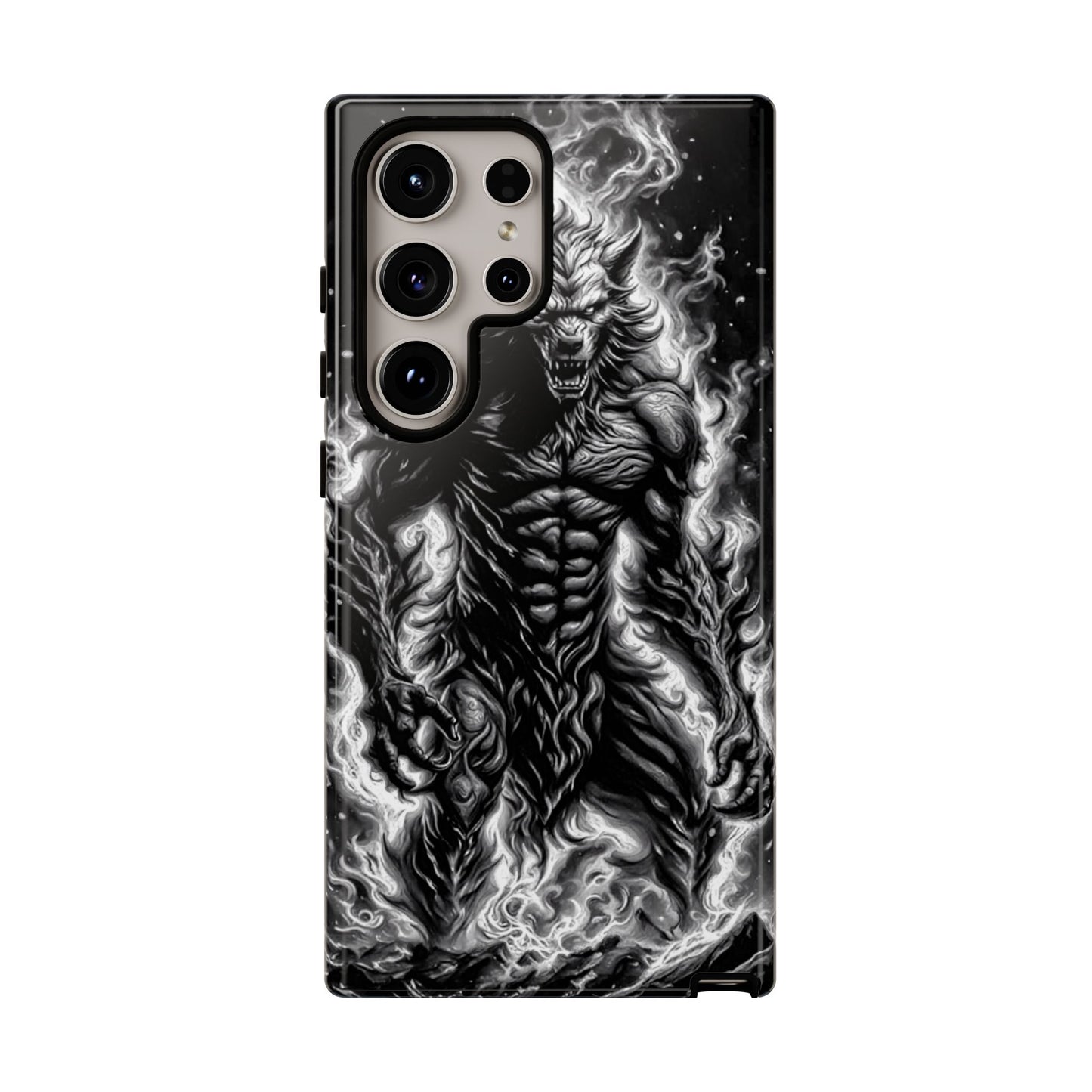 Wolf On Fire Tough Phone Case