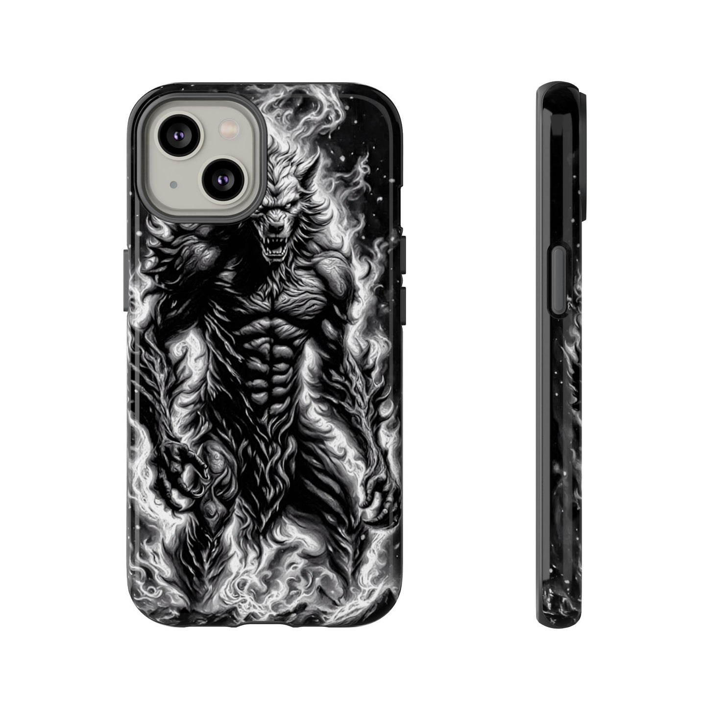 Wolf On Fire Tough Phone Case