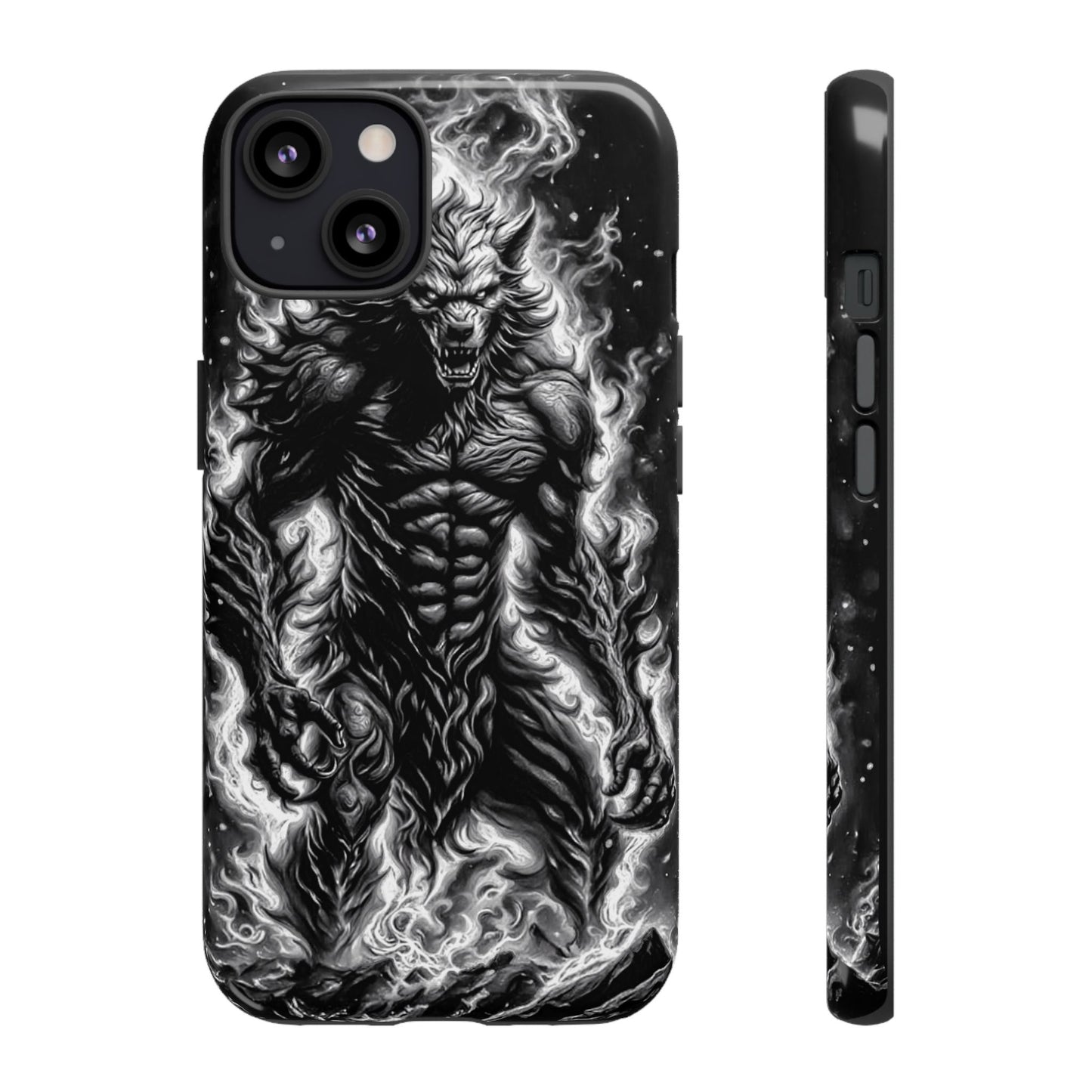 Wolf On Fire Tough Phone Case