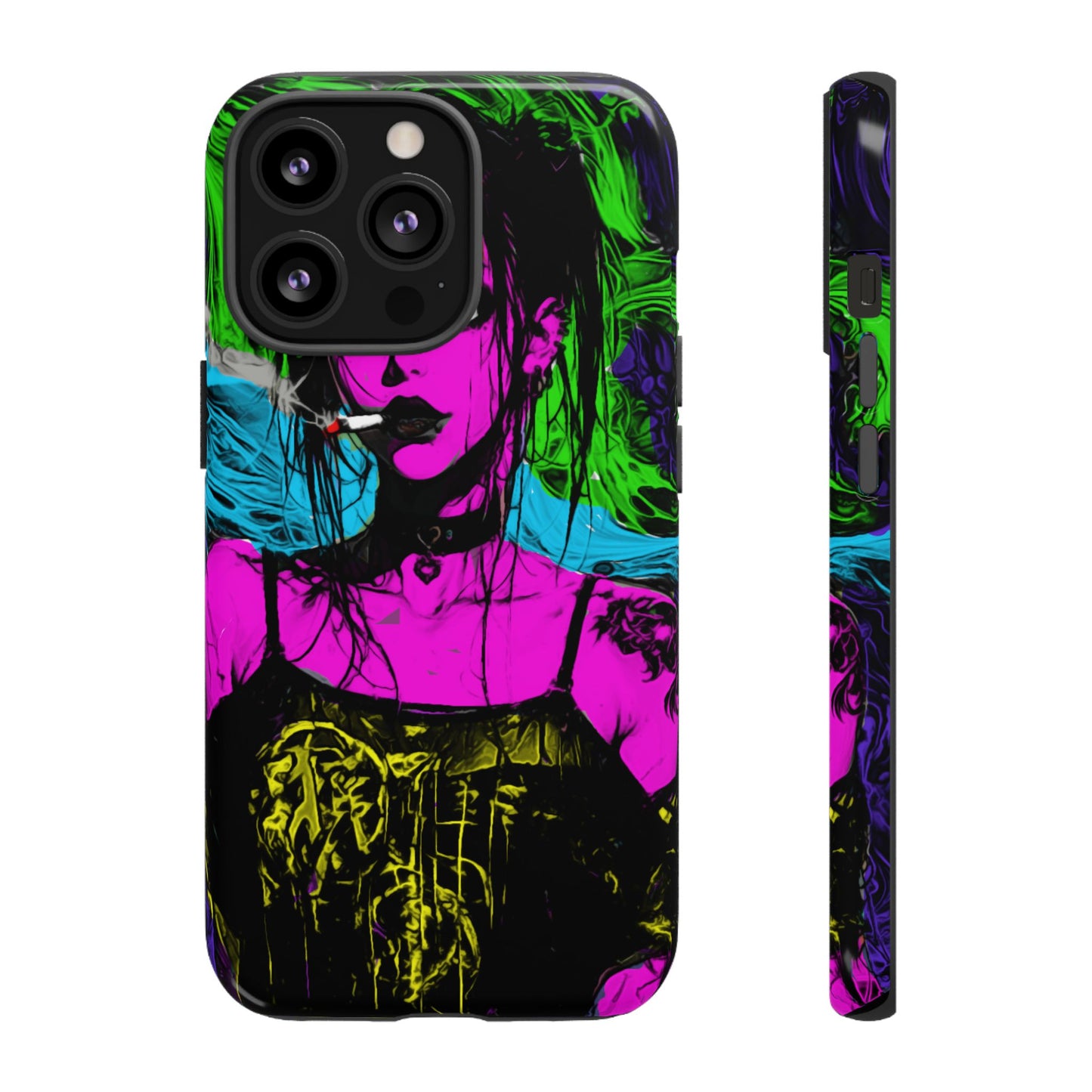 Smoking Girl Tough Phone Case