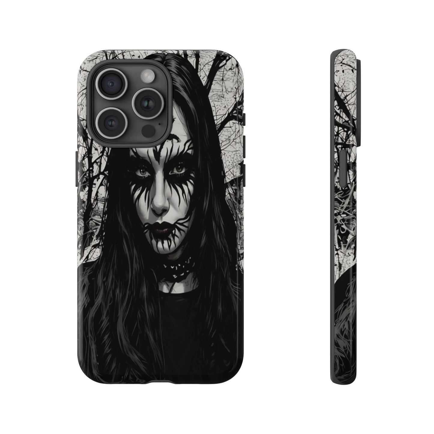 Black Metal Face Tough Phone Case