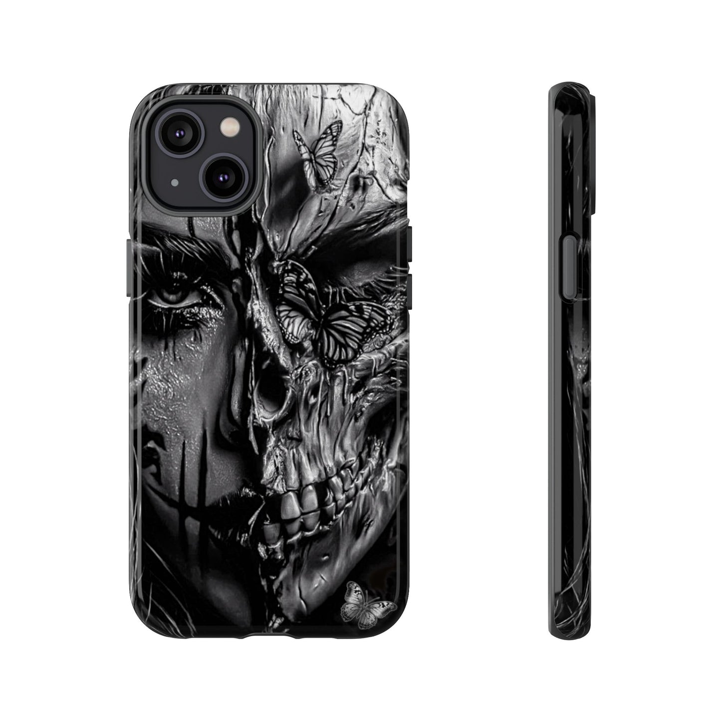 Half Skull Face Tough Phone Case