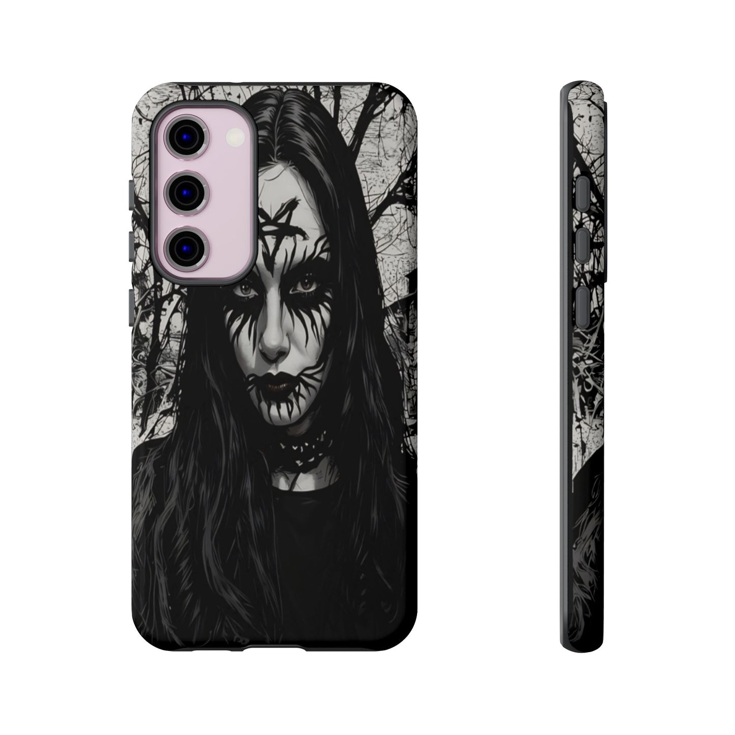 Black Metal Face Tough Phone Case