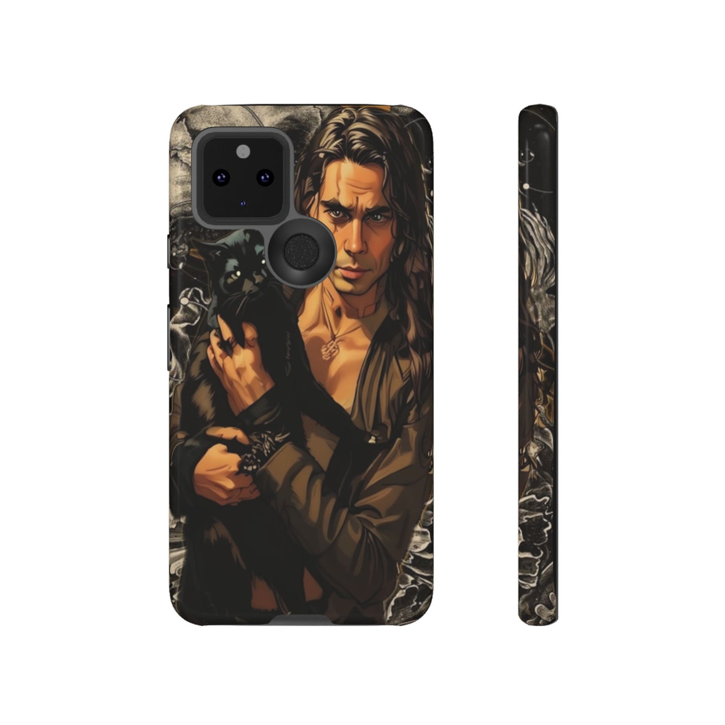 Black Cat Goth Man Tough Phone Case