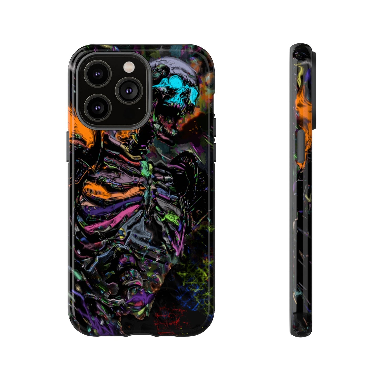 Flaming Skeleton Tough Phone Case