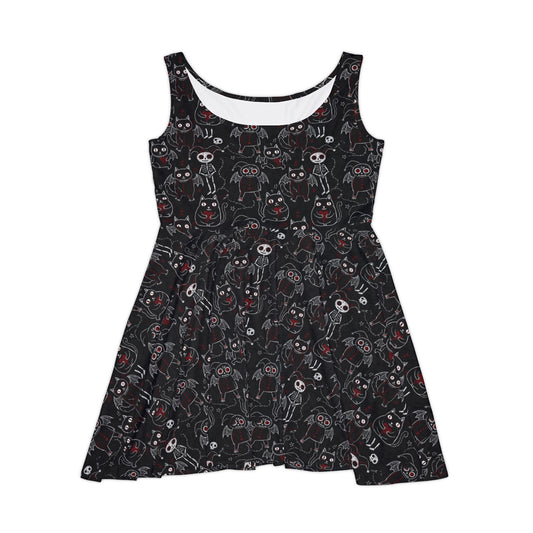Shadow Scribble Skater Dress