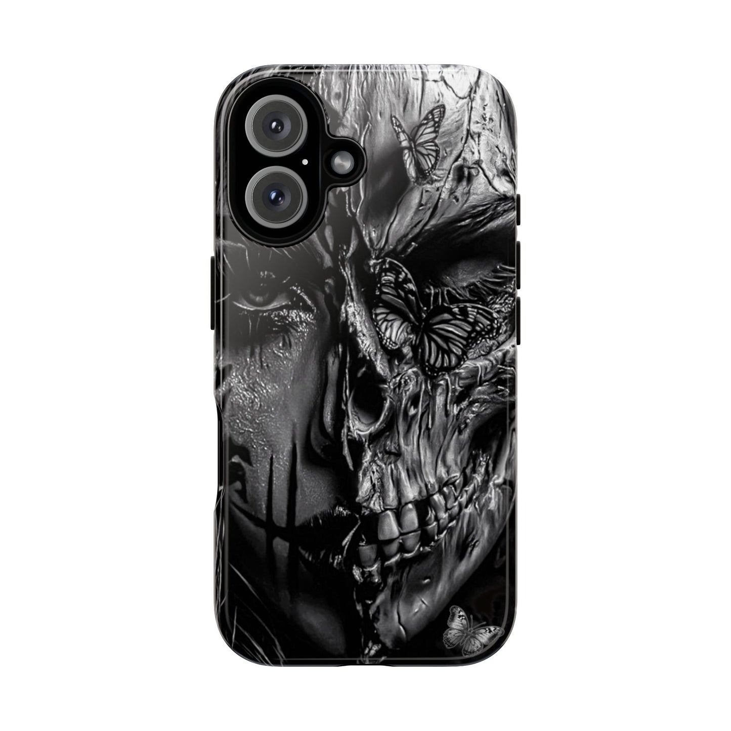 Half Skull Face Tough Phone Case