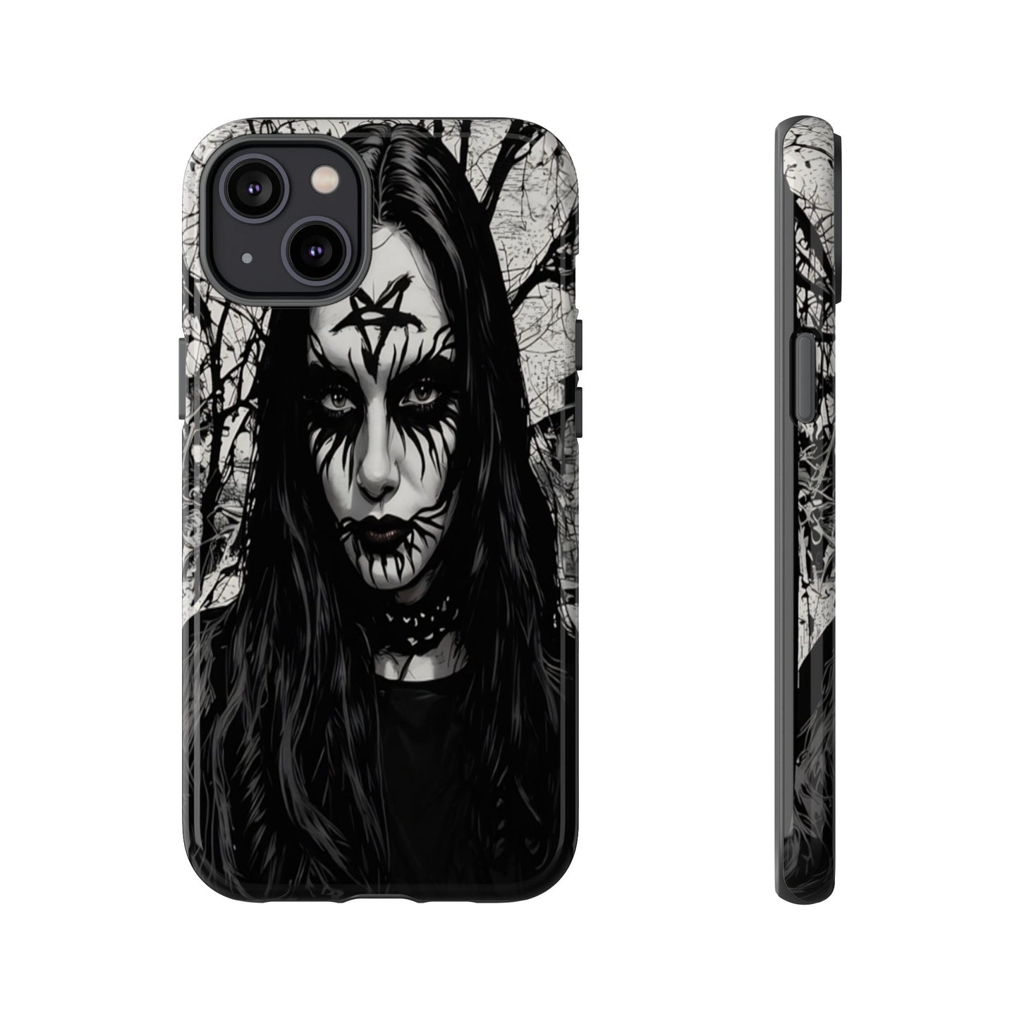 Black Metal Face Tough Phone Case