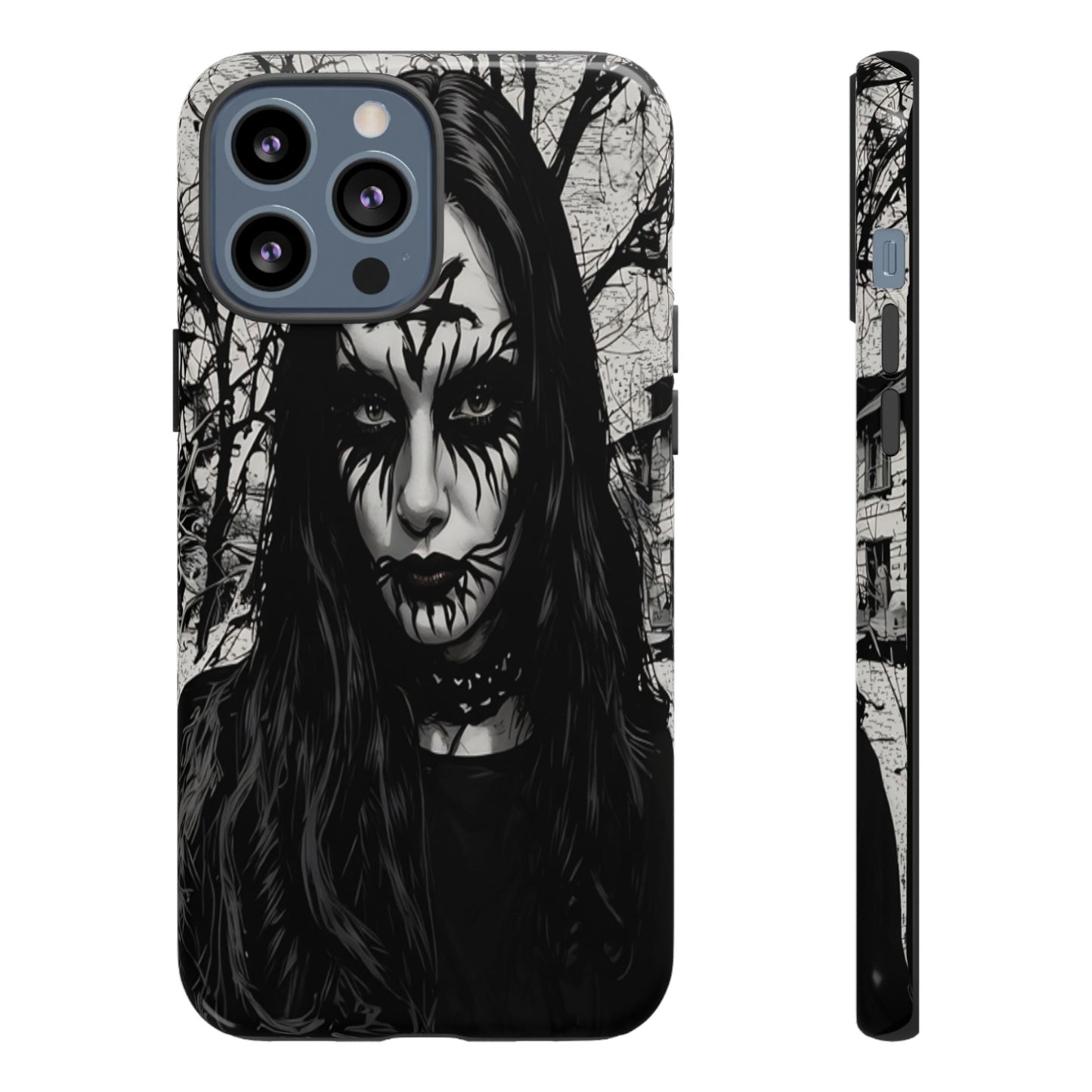 Black Metal Face Tough Phone Case