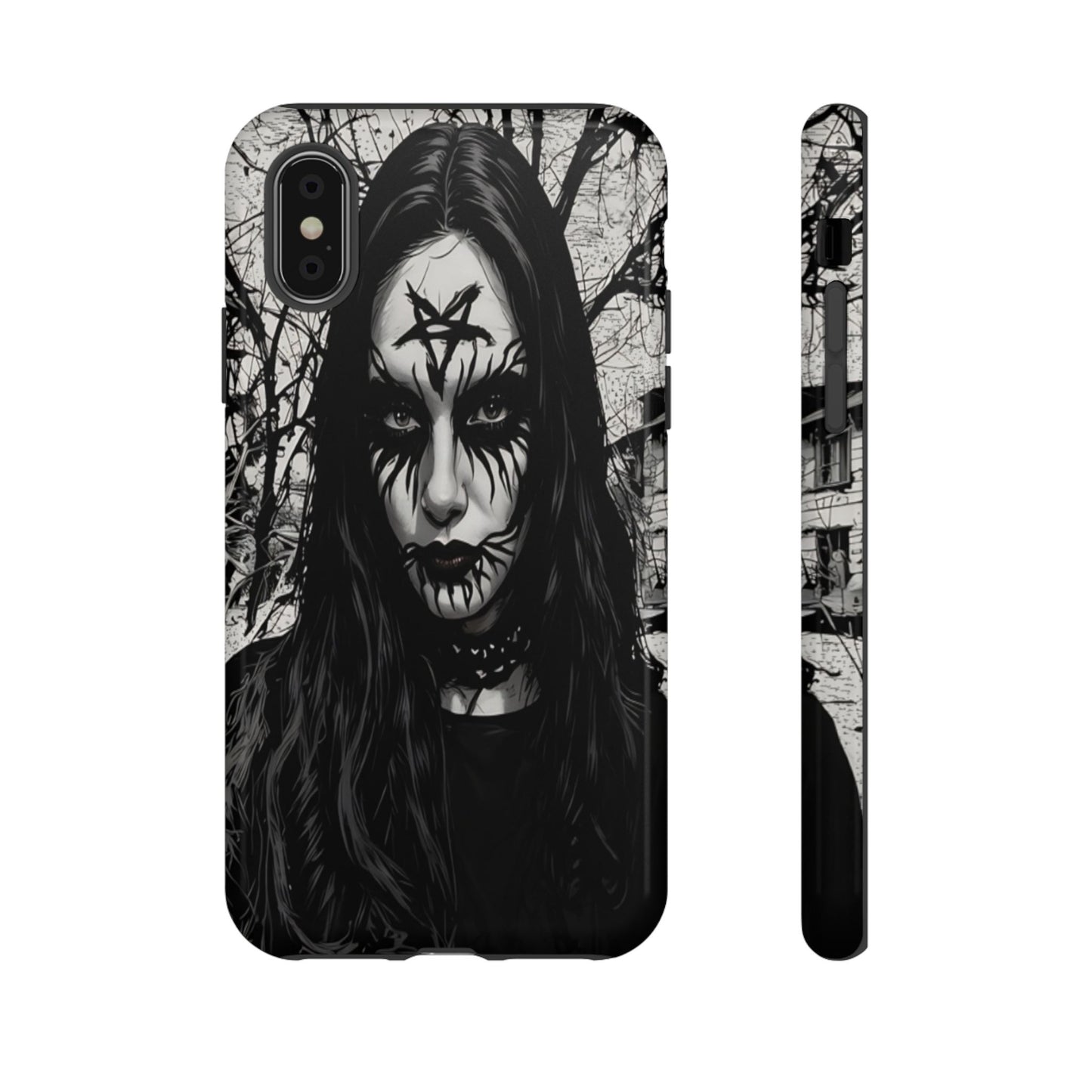 Black Metal Face Tough Phone Case