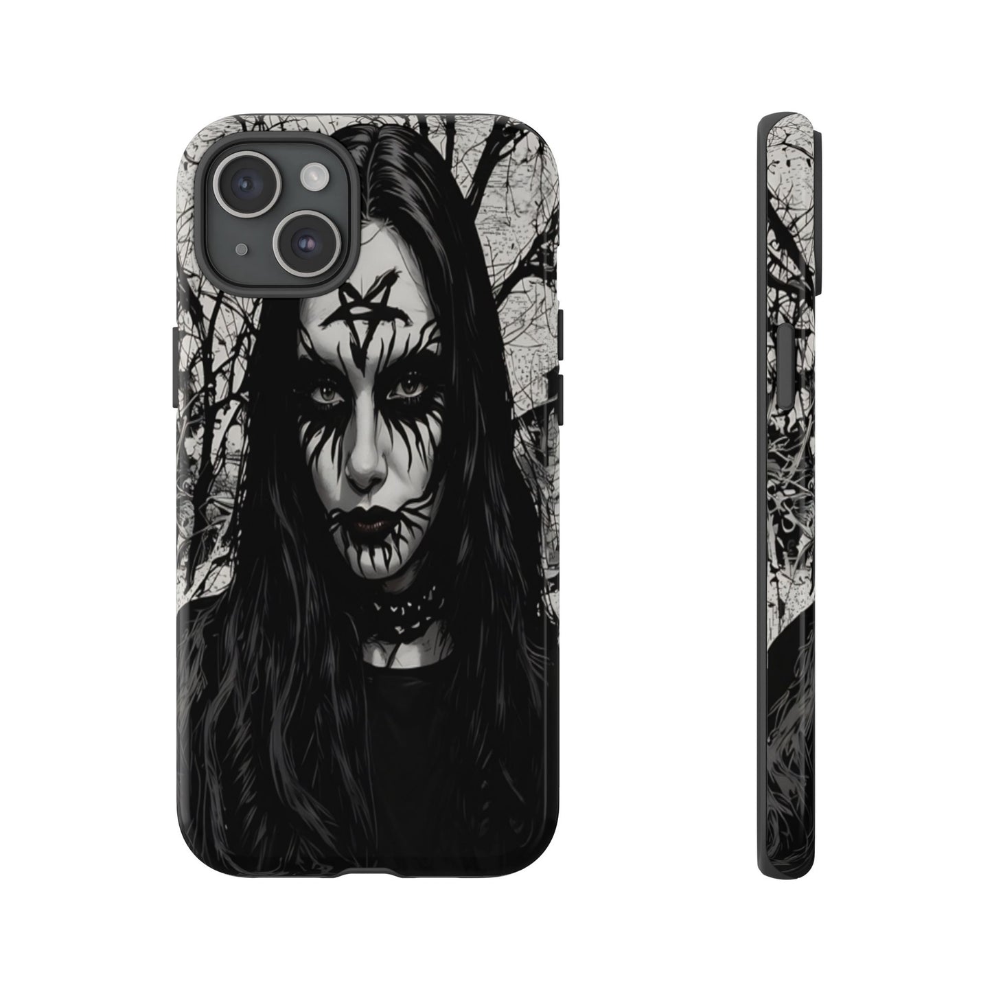 Black Metal Face Tough Phone Case