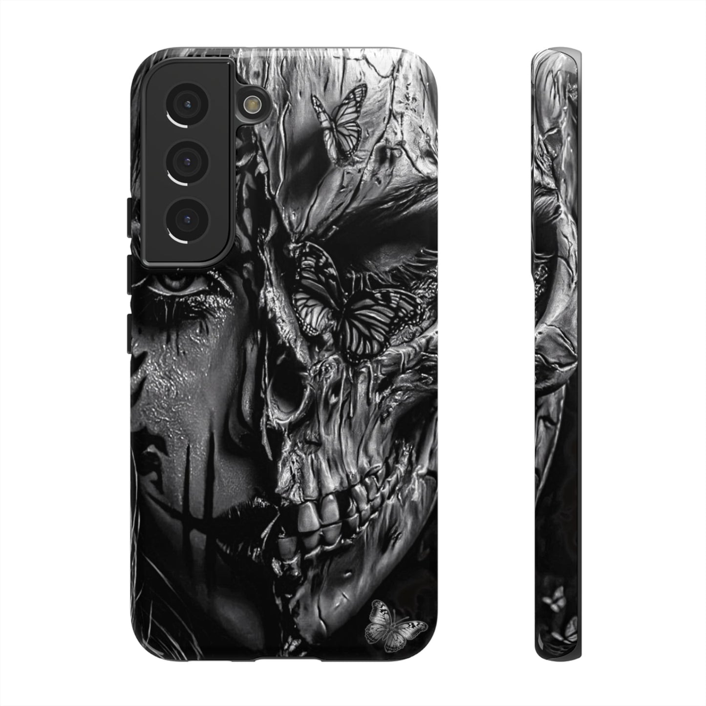 Half Skull Face Tough Phone Case