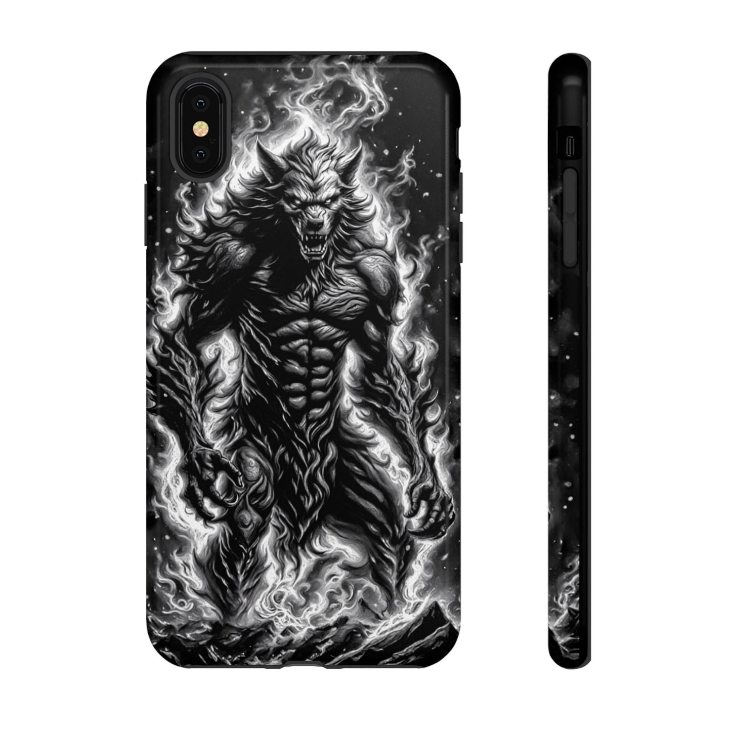 Wolf On Fire Tough Phone Case