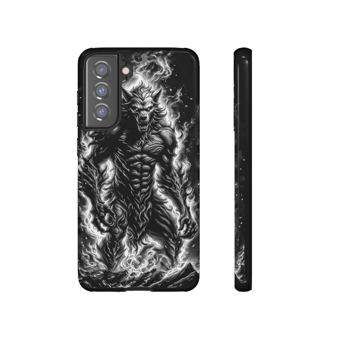 Wolf On Fire Tough Phone Case