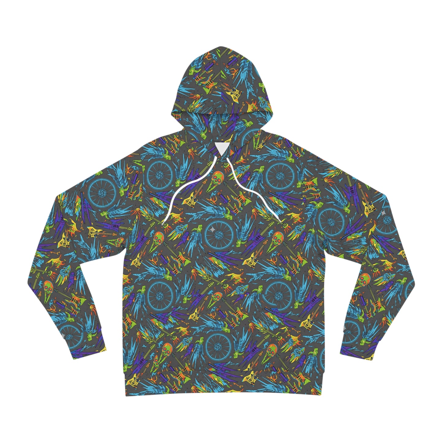 Neon Skateboard & Wheel Hoodie