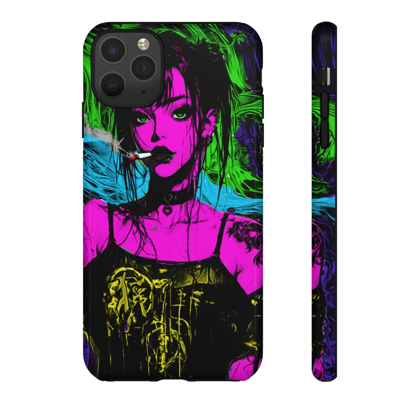 Smoking Girl Tough Phone Case