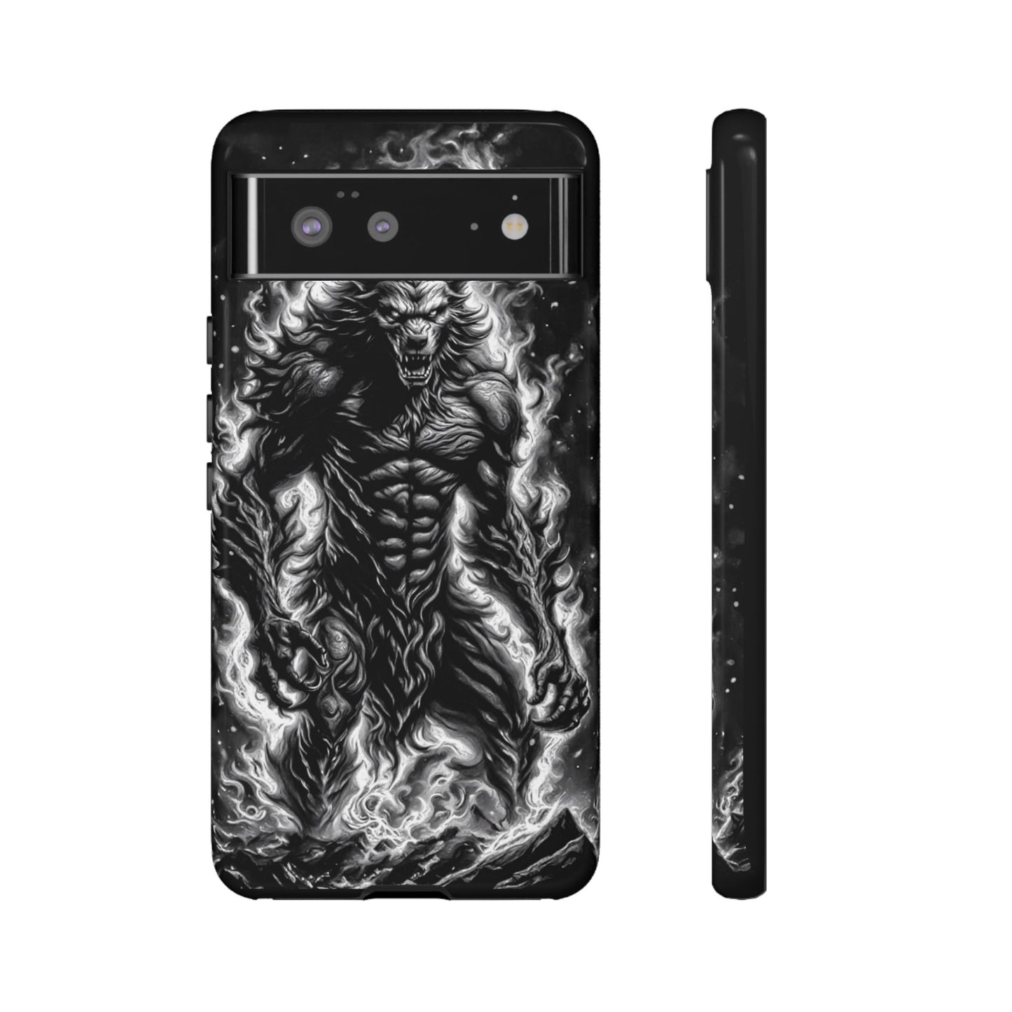 Wolf On Fire Tough Phone Case