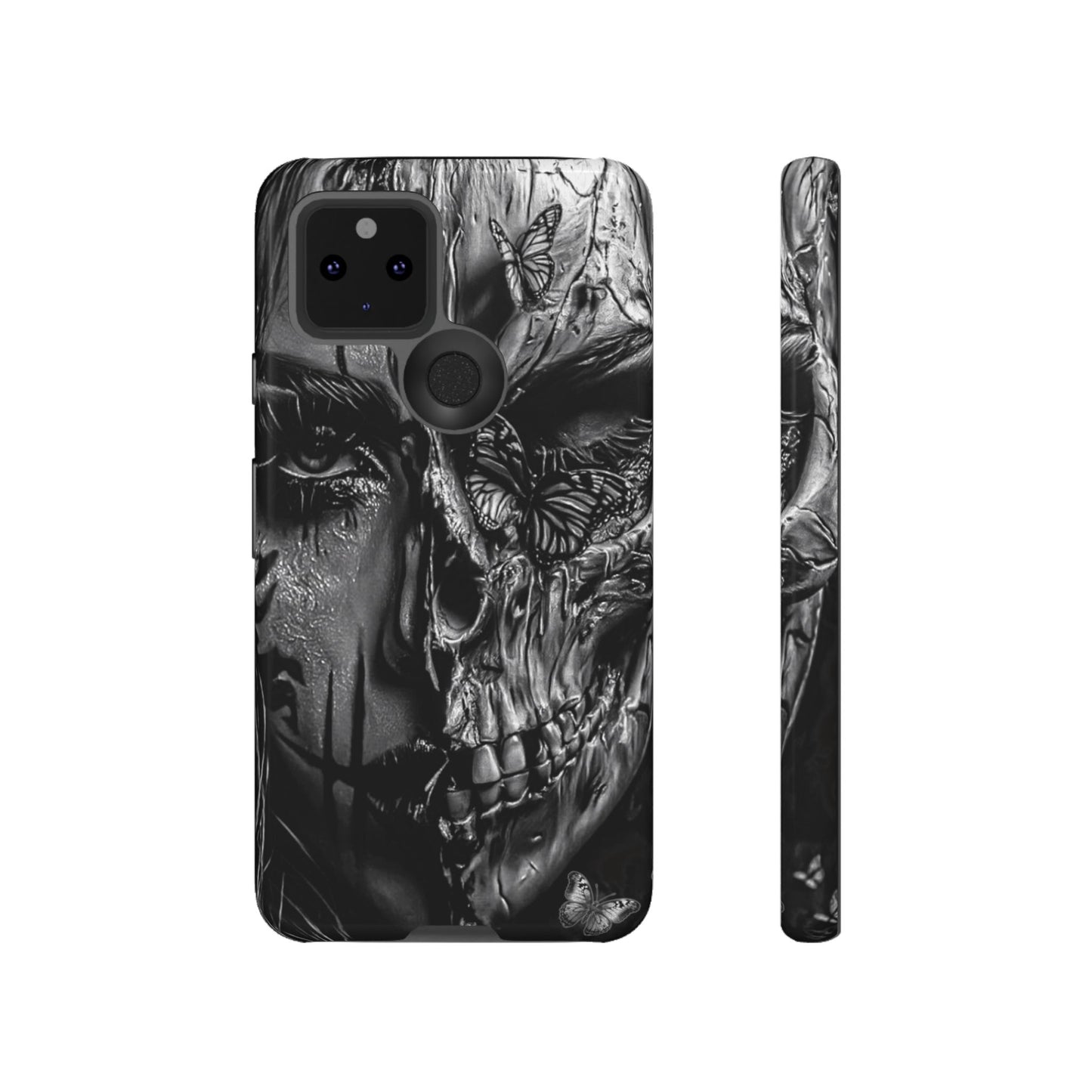 Half Skull Face Tough Phone Case