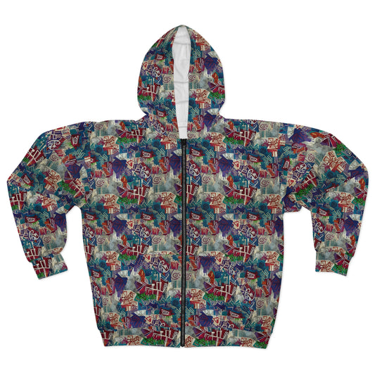 Abstract Colorwash Zip Hoodie