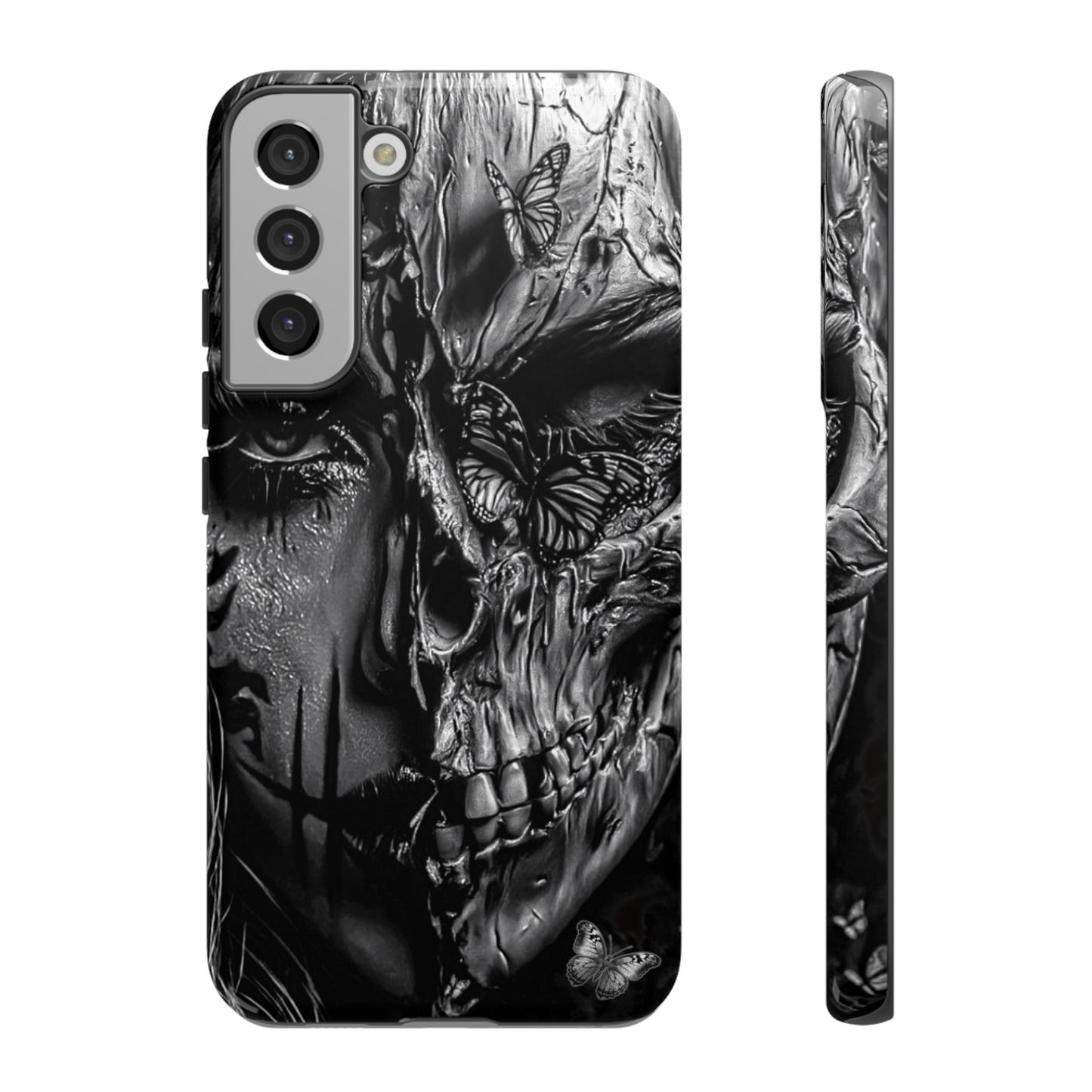 Half Skull Face Tough Phone Case