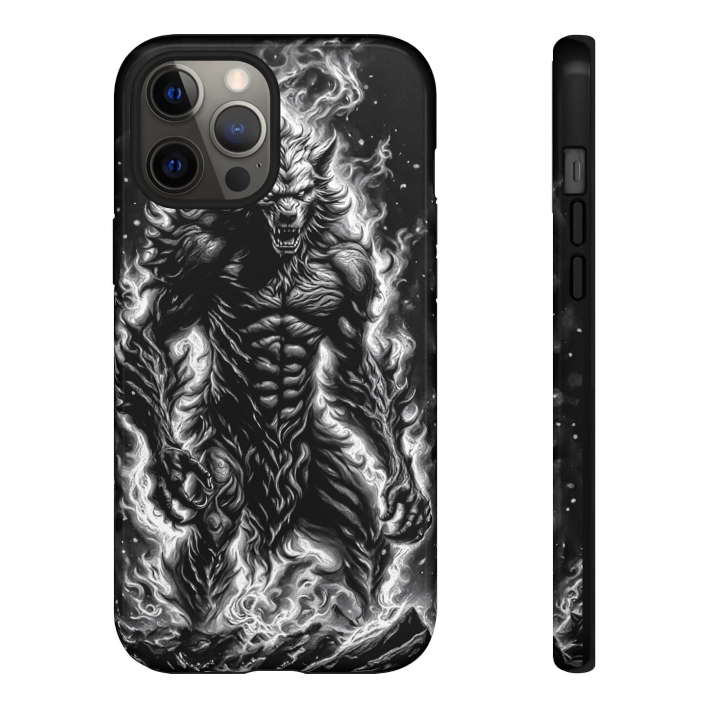 Wolf On Fire Tough Phone Case