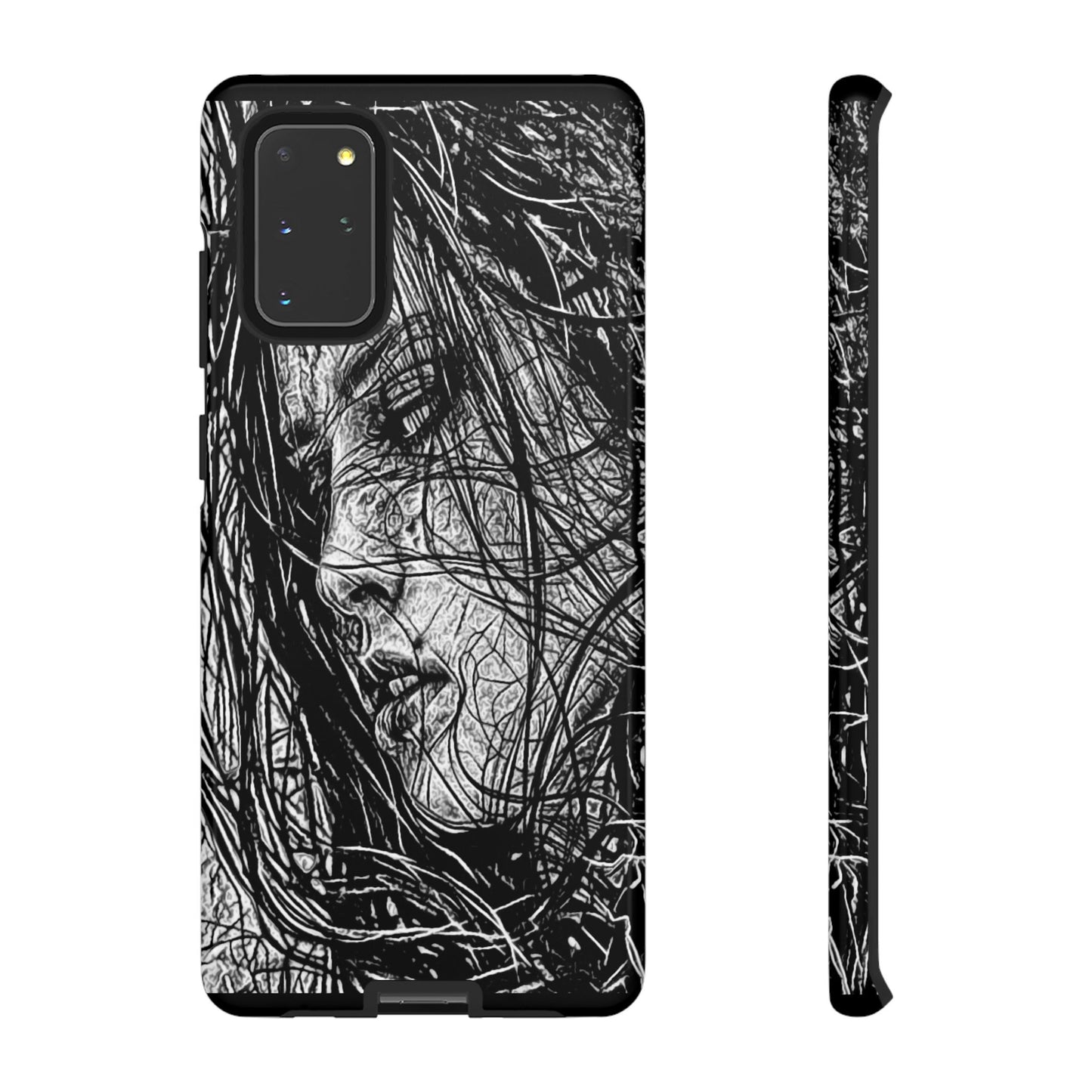 Long Haired Goth Girl Tough Phone Case