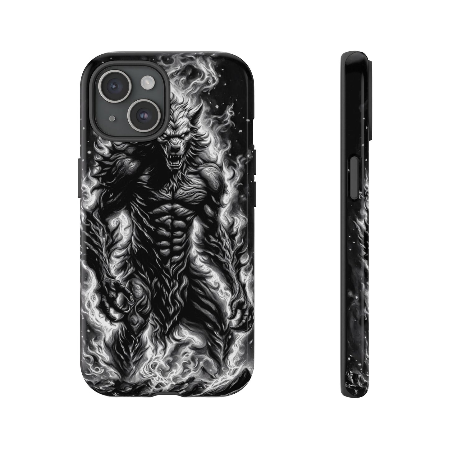 Wolf On Fire Tough Phone Case