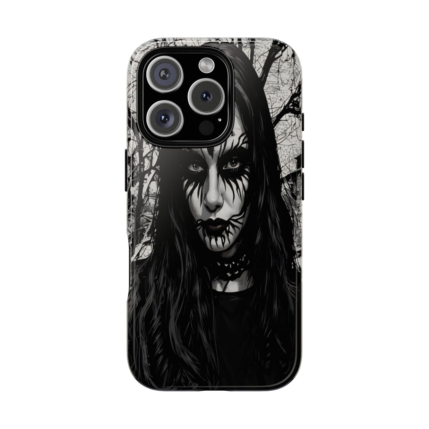 Black Metal Face Tough Phone Case