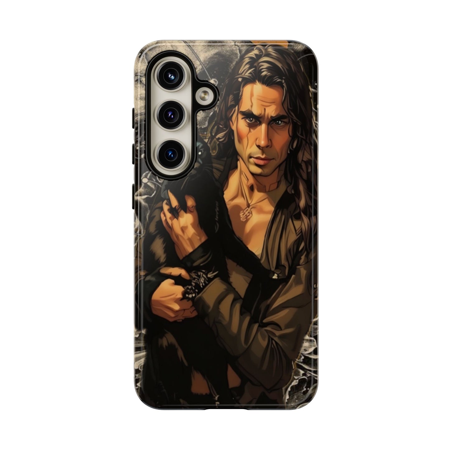 Black Cat Goth Man Tough Phone Case