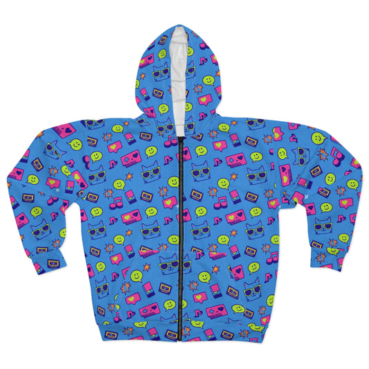 2010 Retro Kawaii Gadget Zip Hoodie