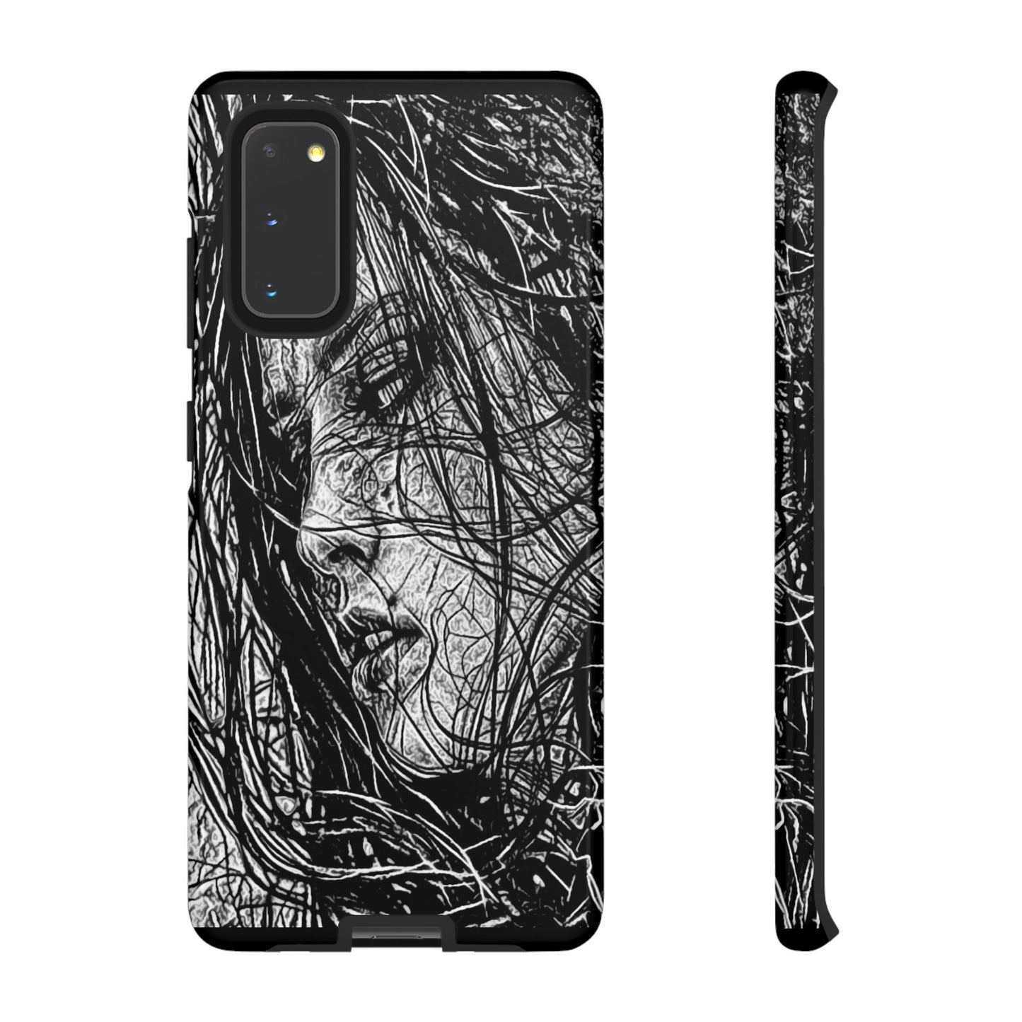 Long Haired Goth Girl Tough Phone Case