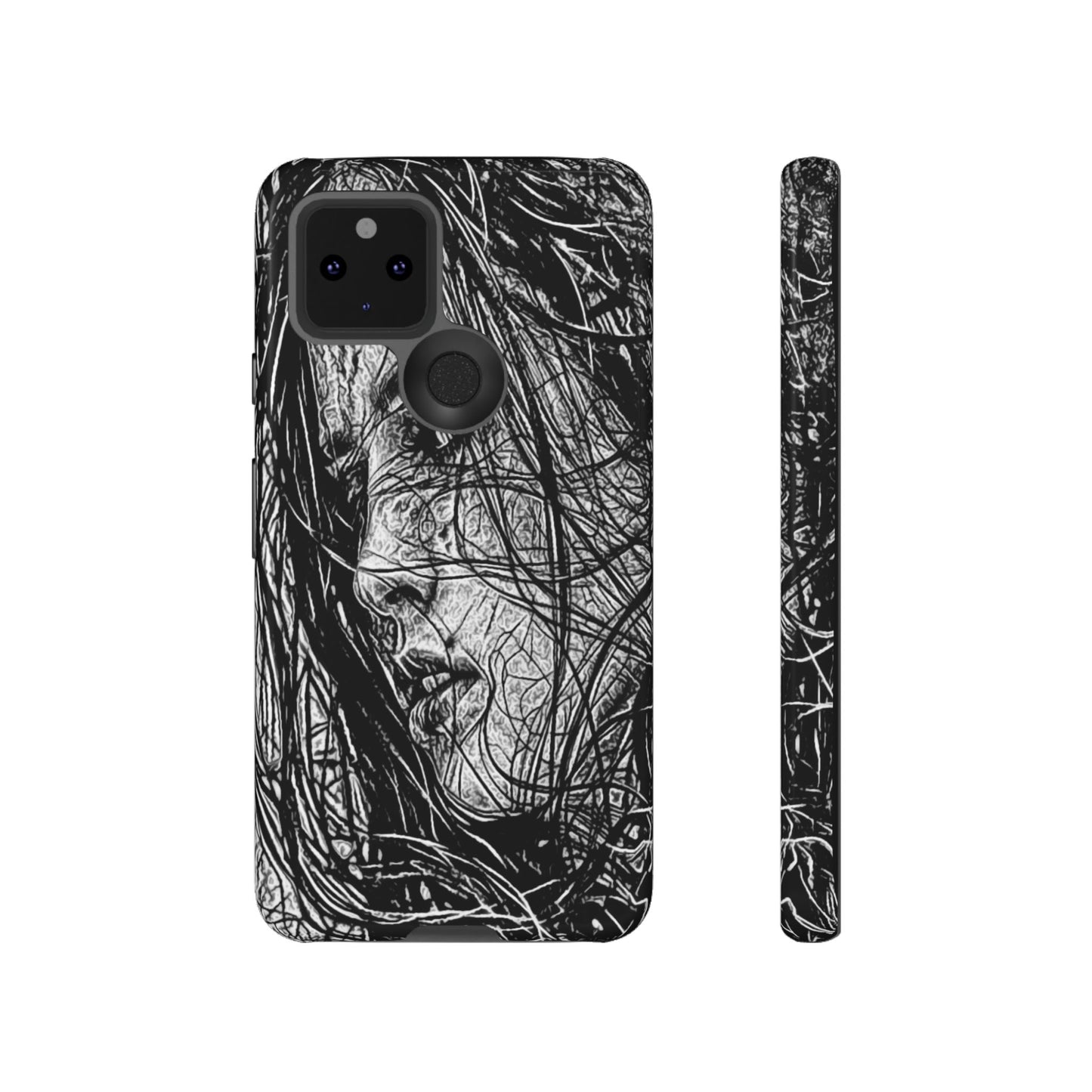 Long Haired Goth Girl Tough Phone Case