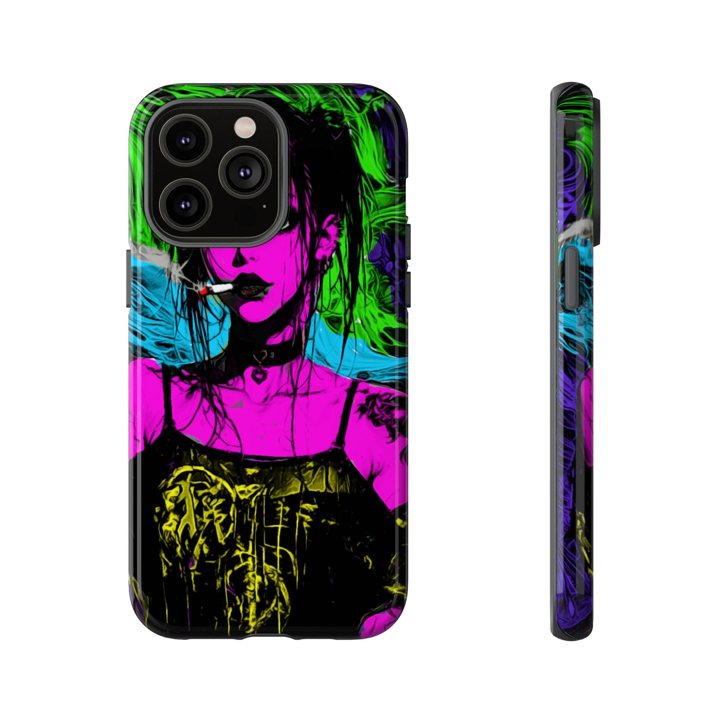 Smoking Girl Tough Phone Case