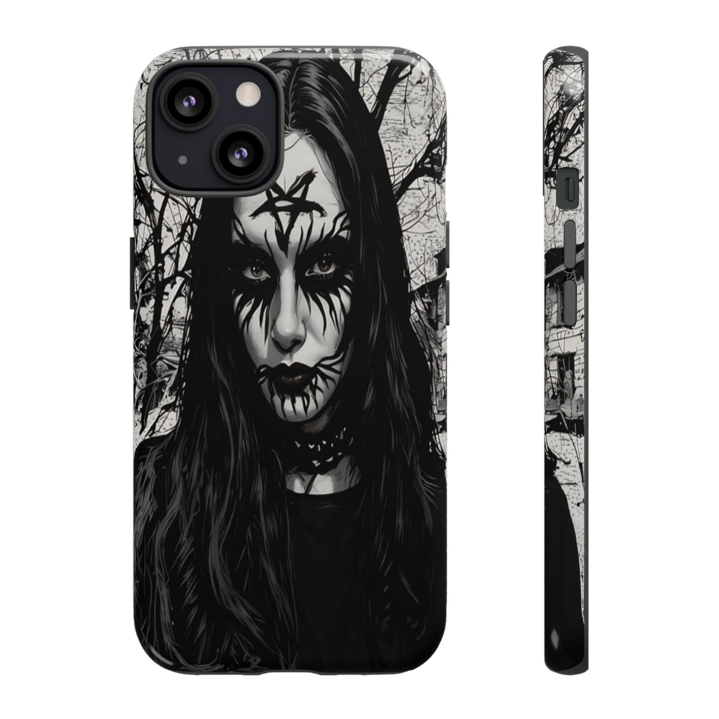 Black Metal Face Tough Phone Case