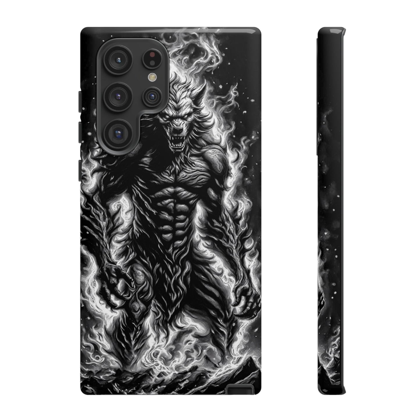 Wolf On Fire Tough Phone Case