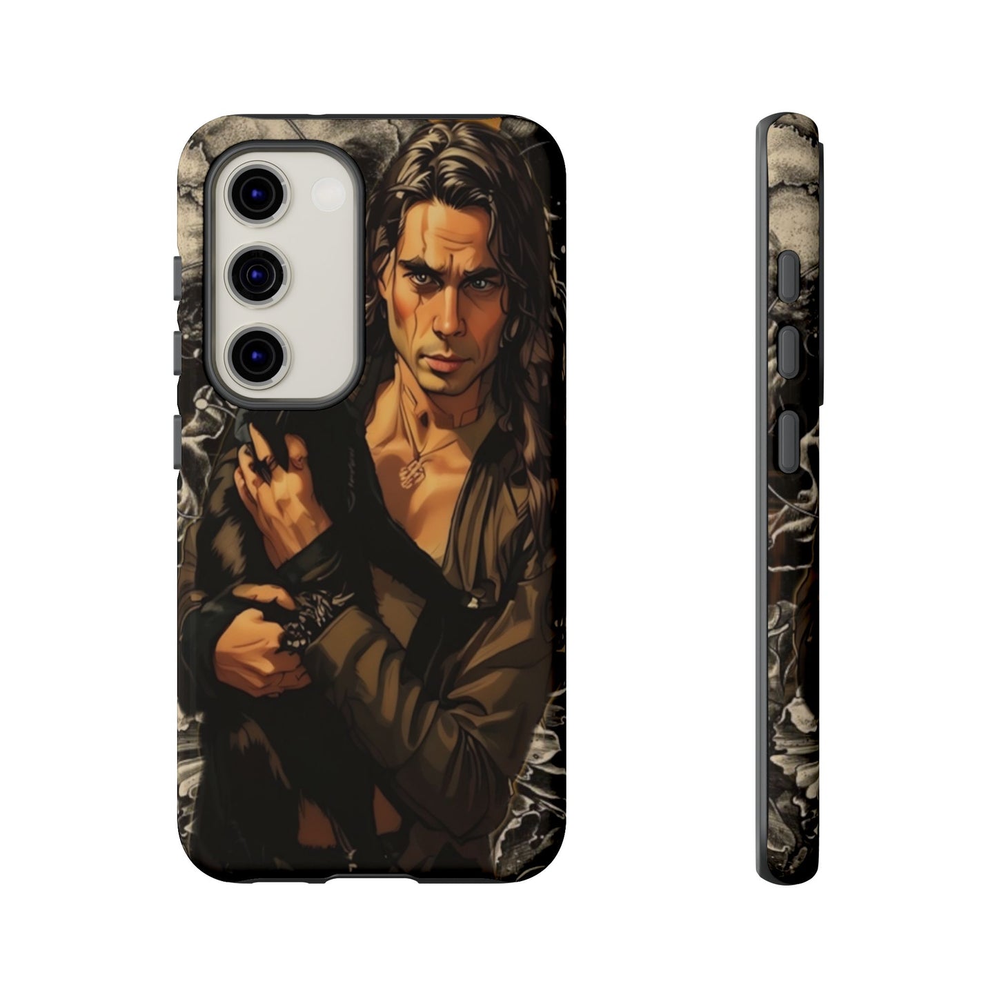 Black Cat Goth Man Tough Phone Case