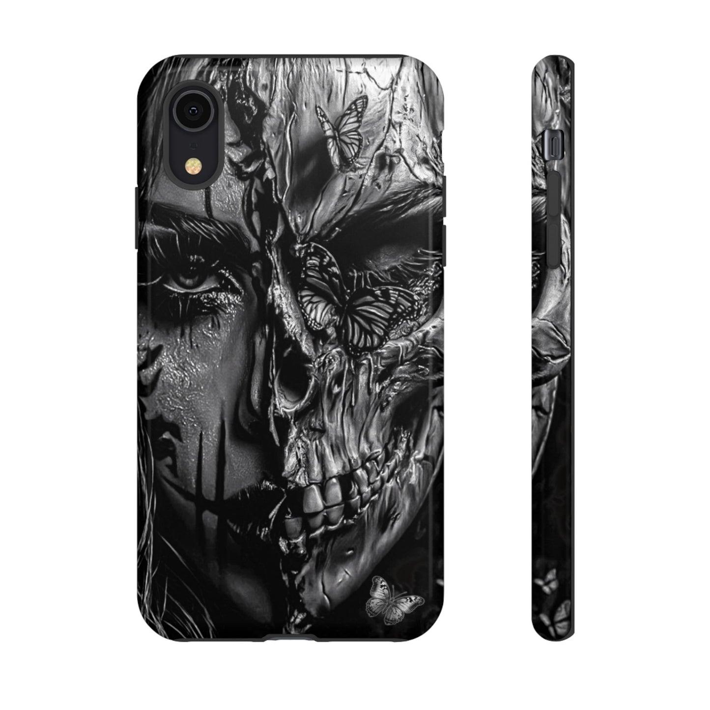 Half Skull Face Tough Phone Case