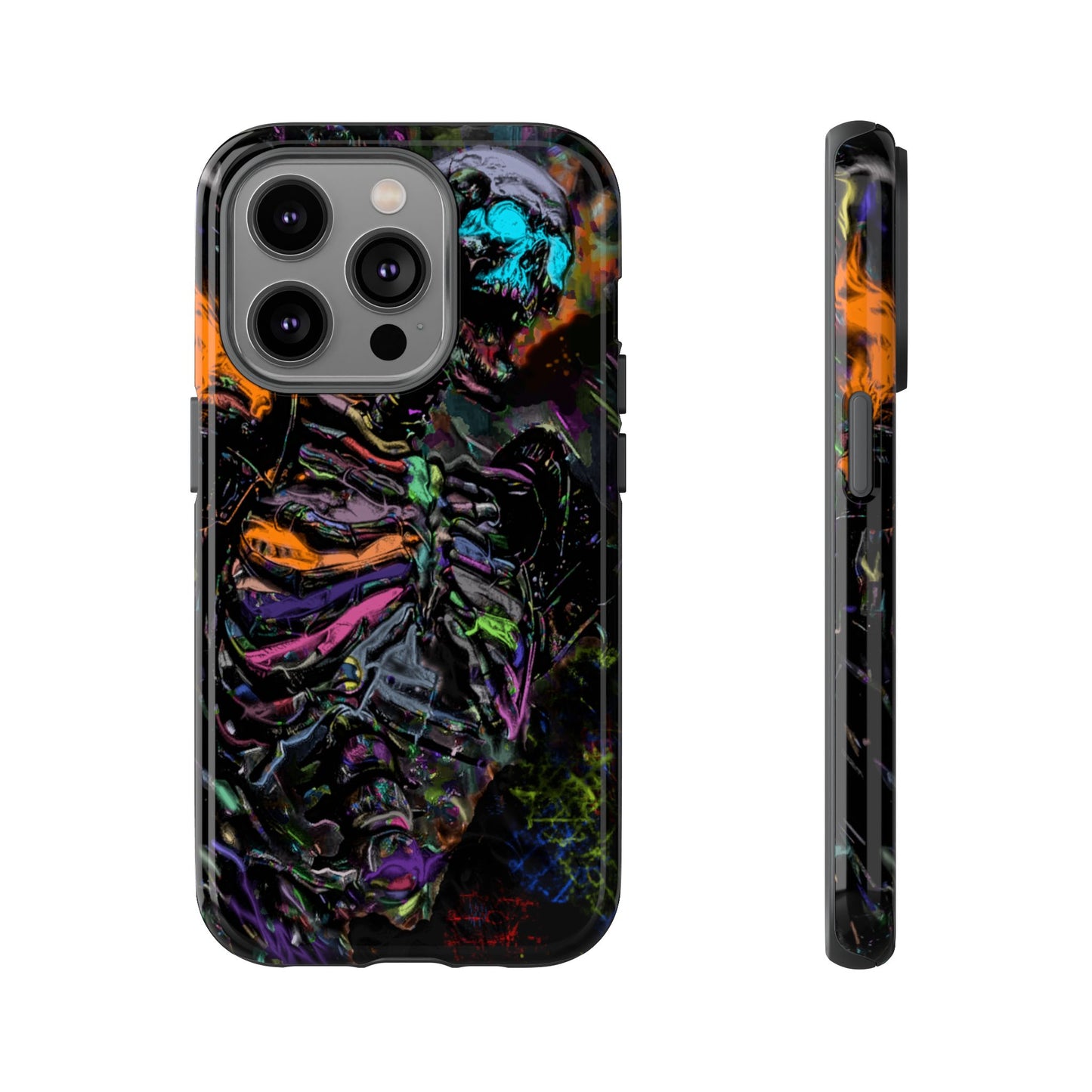 Flaming Skeleton Tough Phone Case