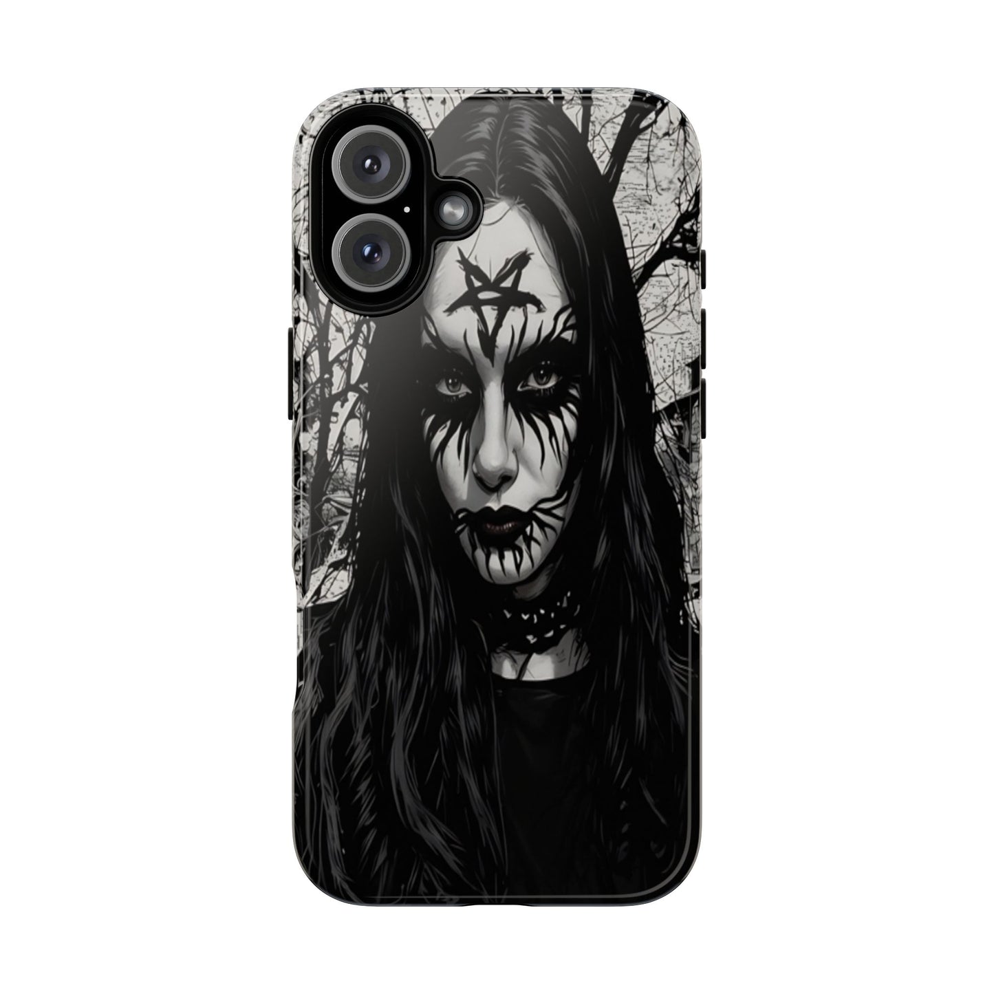 Black Metal Face Tough Phone Case