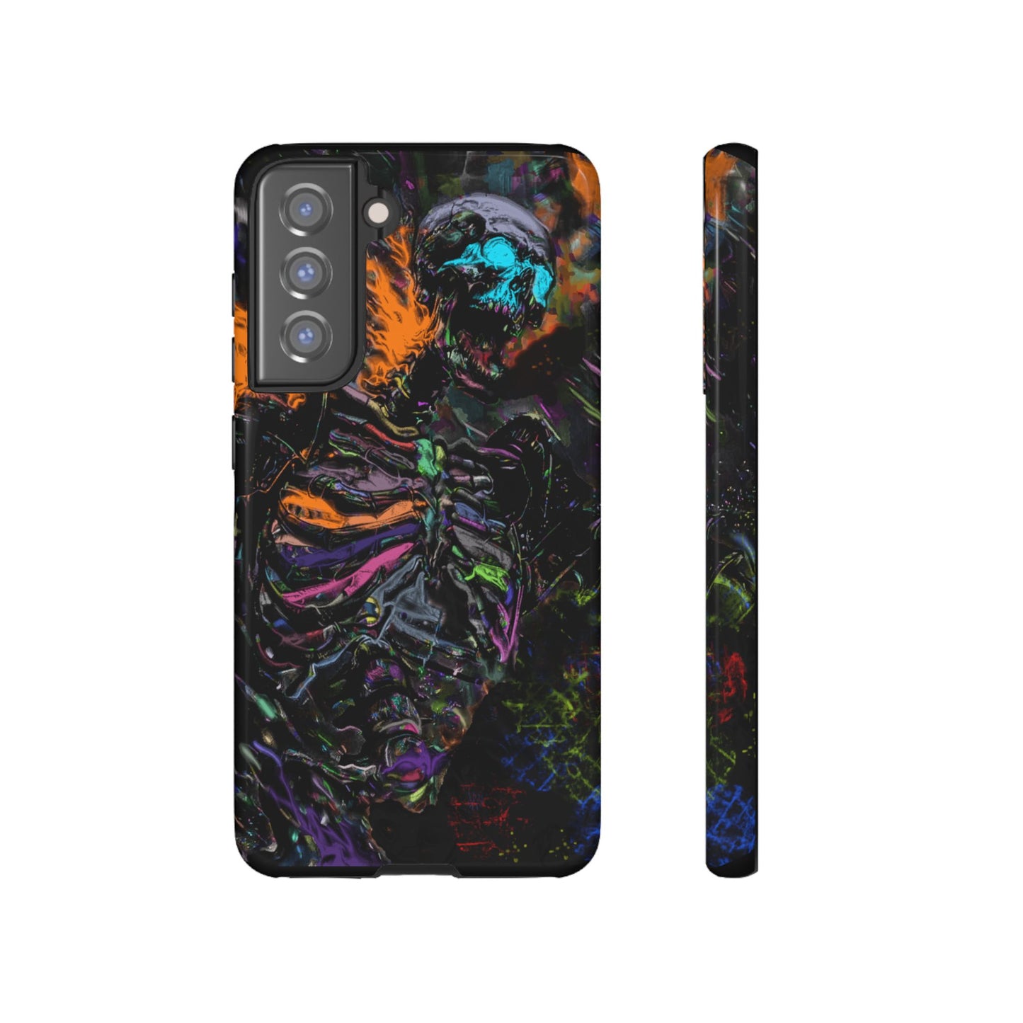 Flaming Skeleton Tough Phone Case