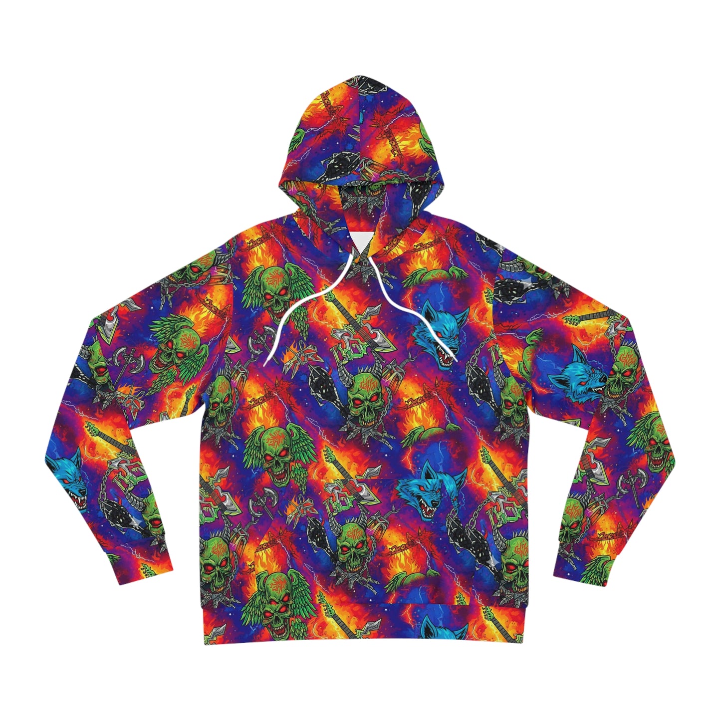 Psychedelic Skull & Wolf Hoodie