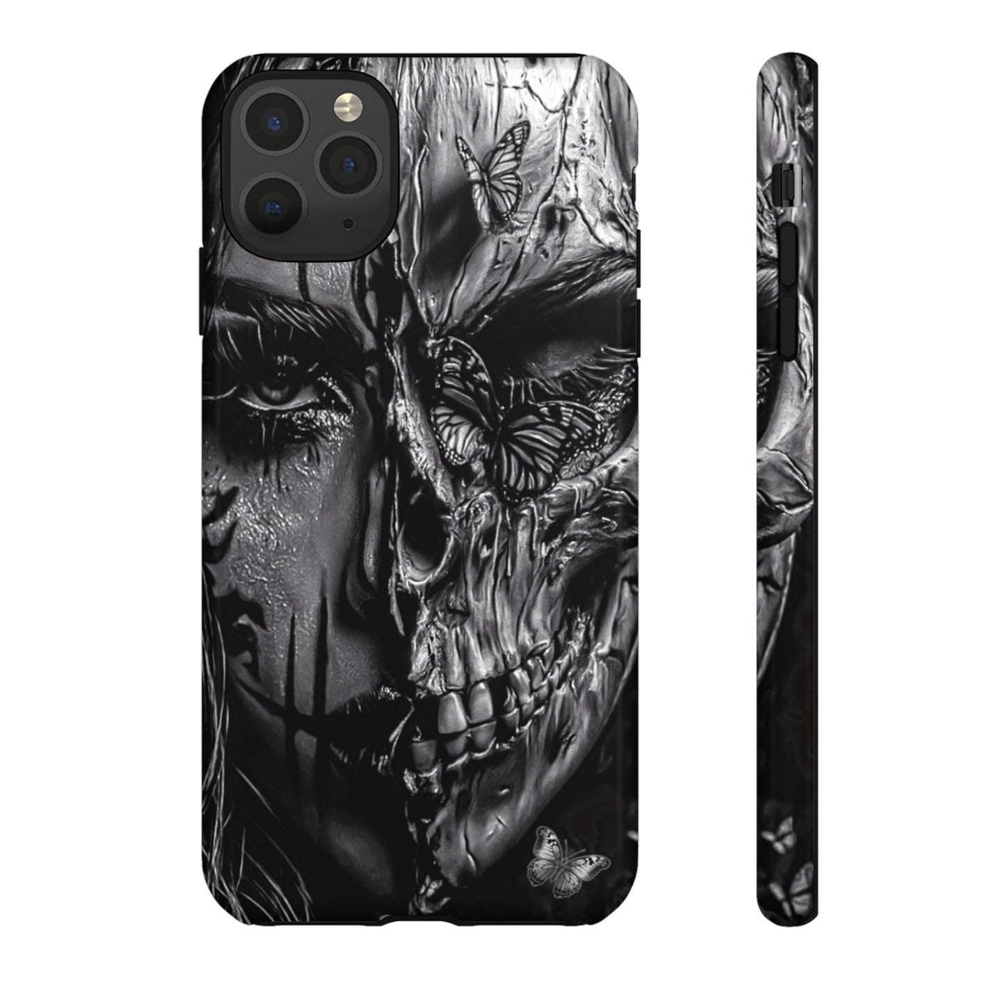 Half Skull Face Tough Phone Case