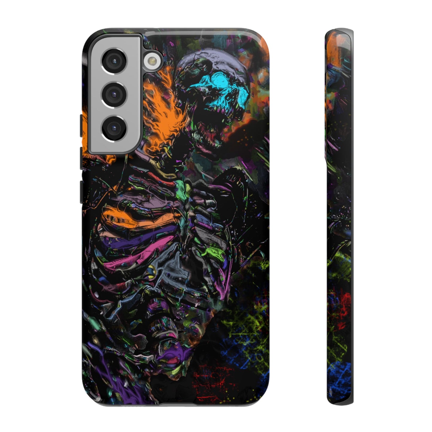 Flaming Skeleton Tough Phone Case