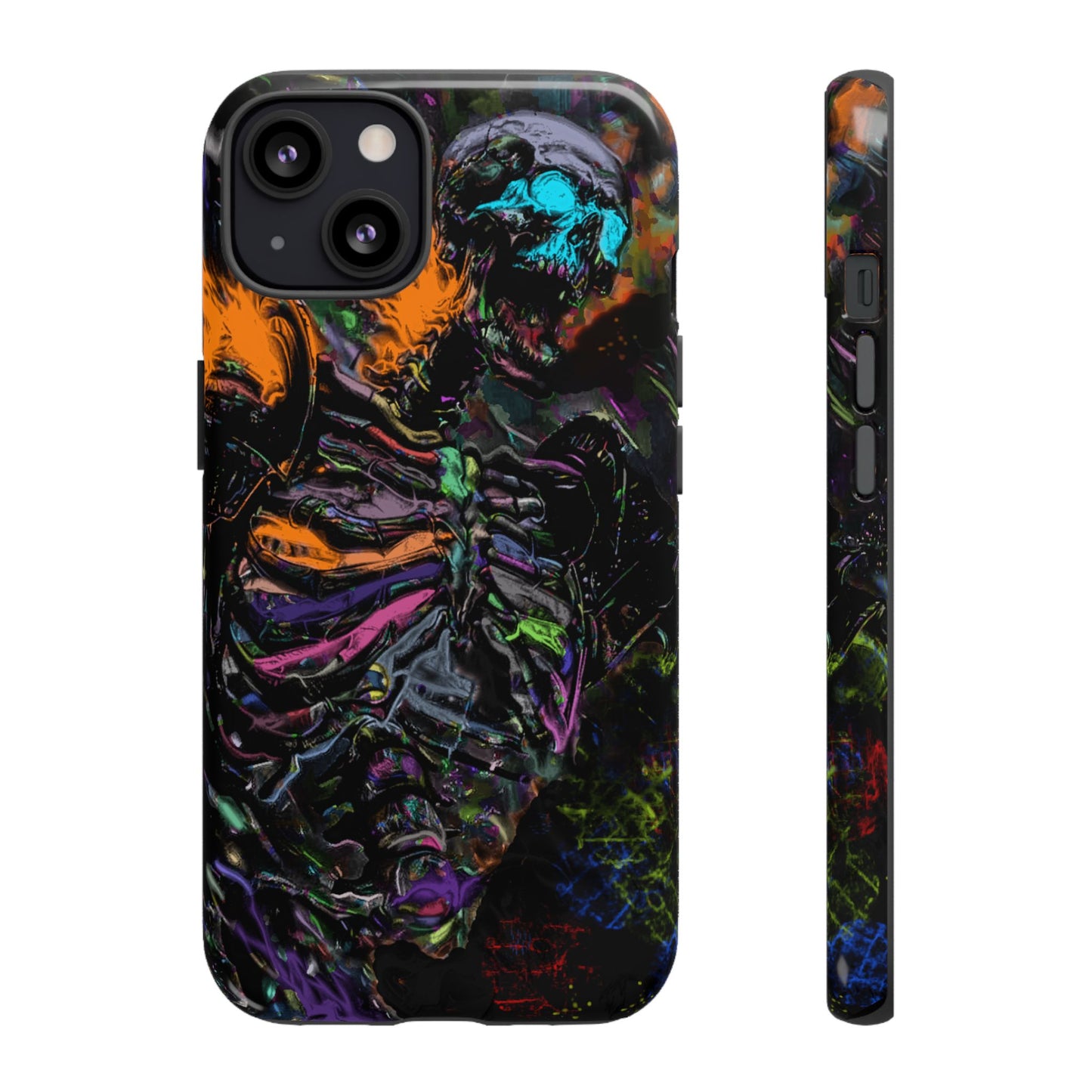 Flaming Skeleton Tough Phone Case