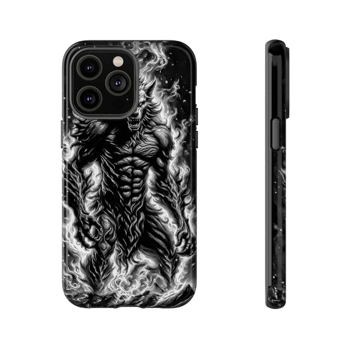 Wolf On Fire Tough Phone Case