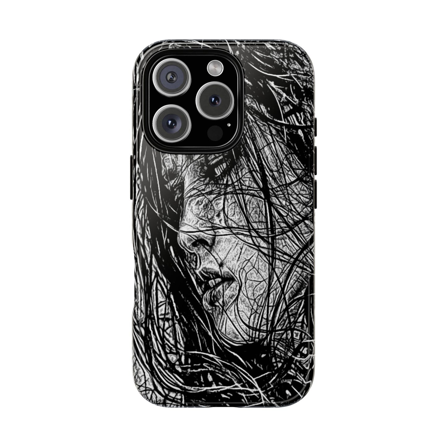 Long Haired Goth Girl Tough Phone Case