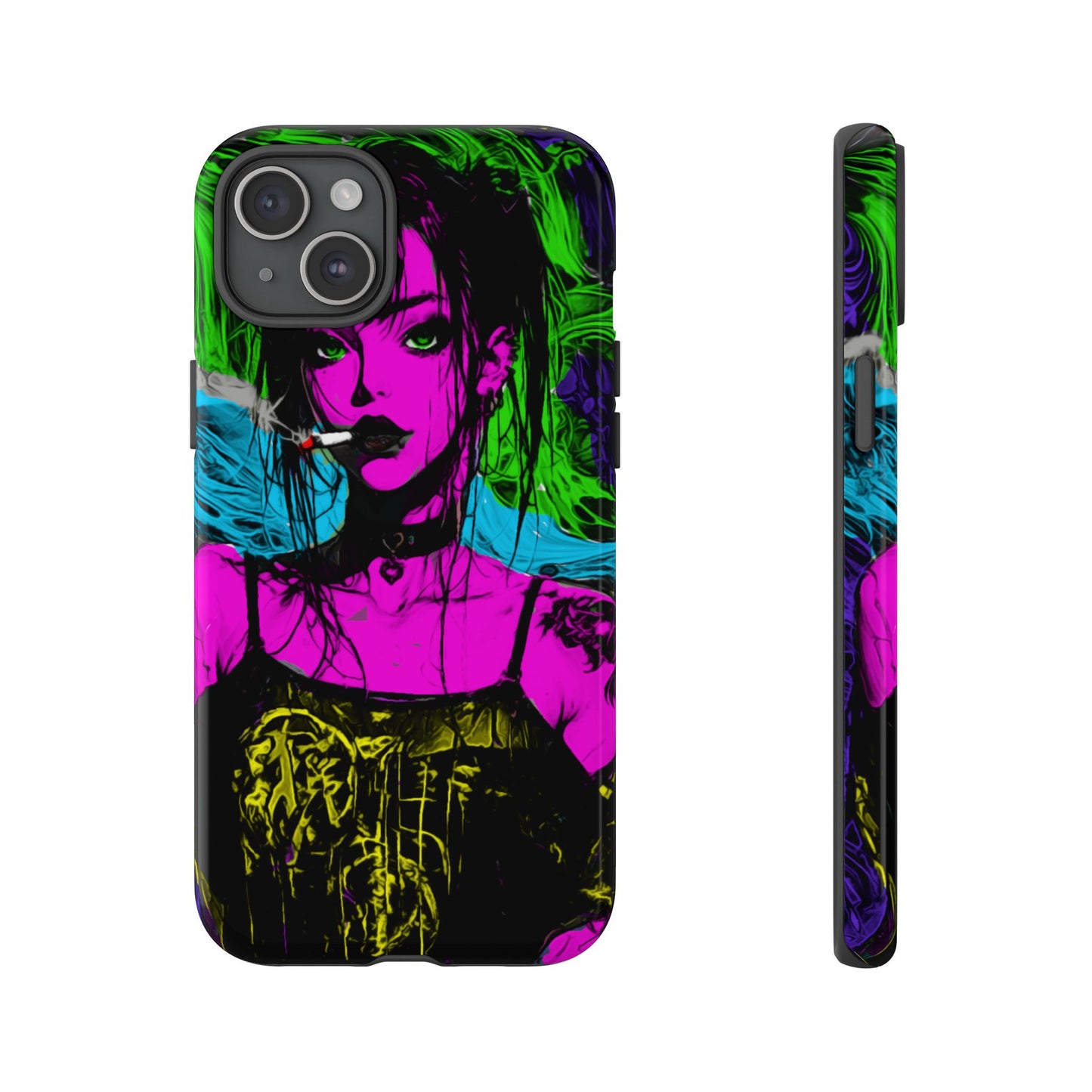 Smoking Girl Tough Phone Case