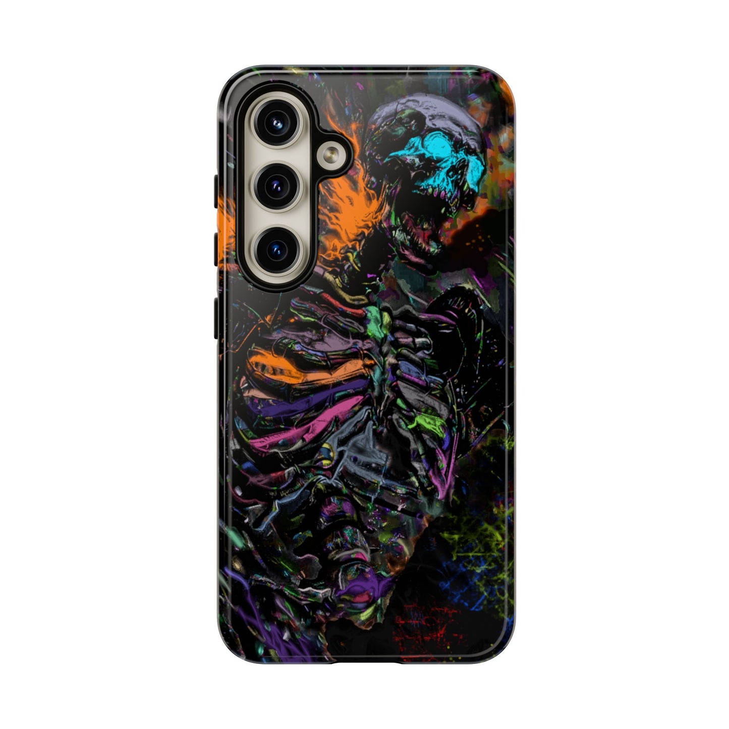 Flaming Skeleton Tough Phone Case